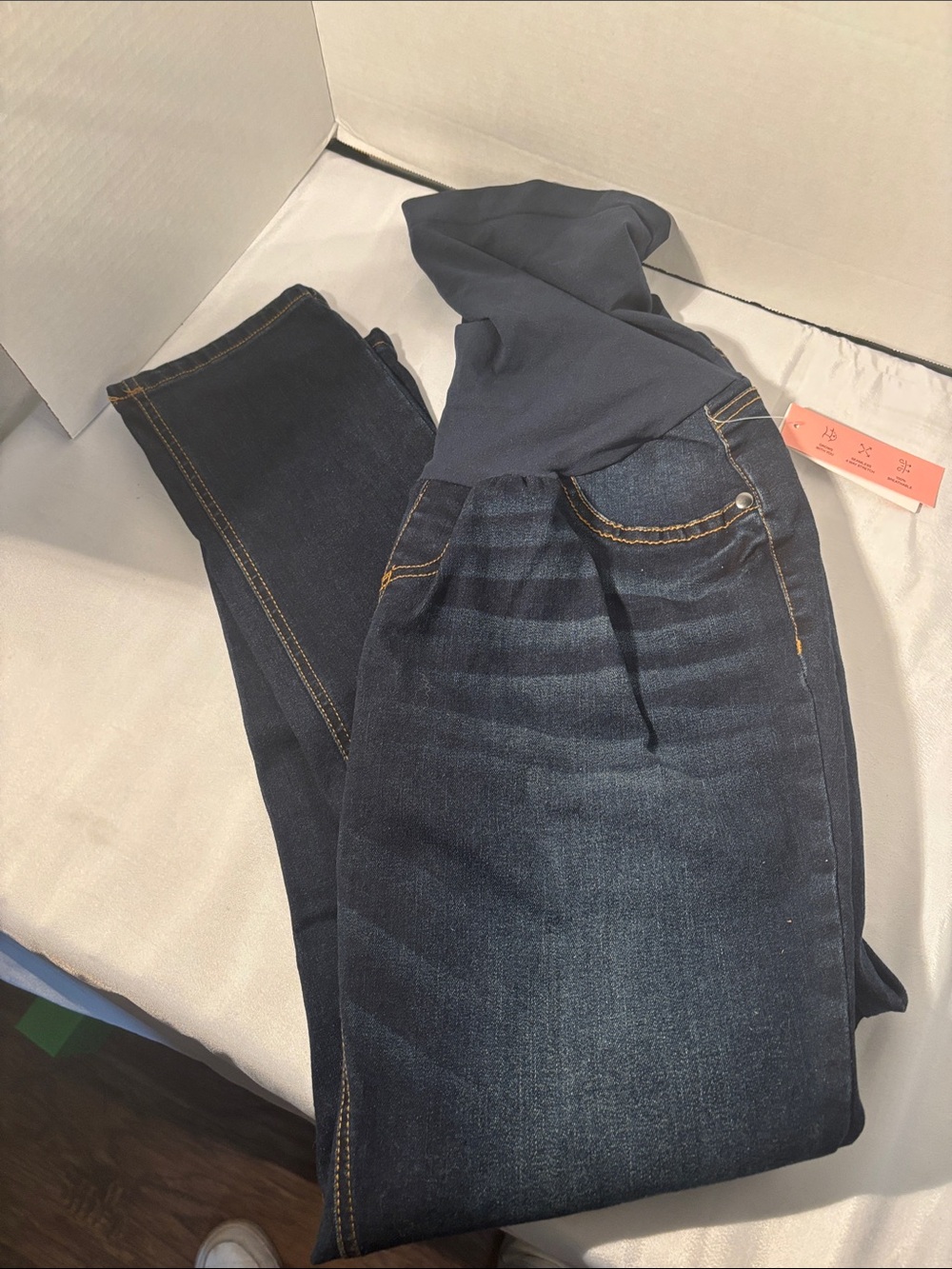 Motherhood Navy Maternity Jeans with Contrast Stitching